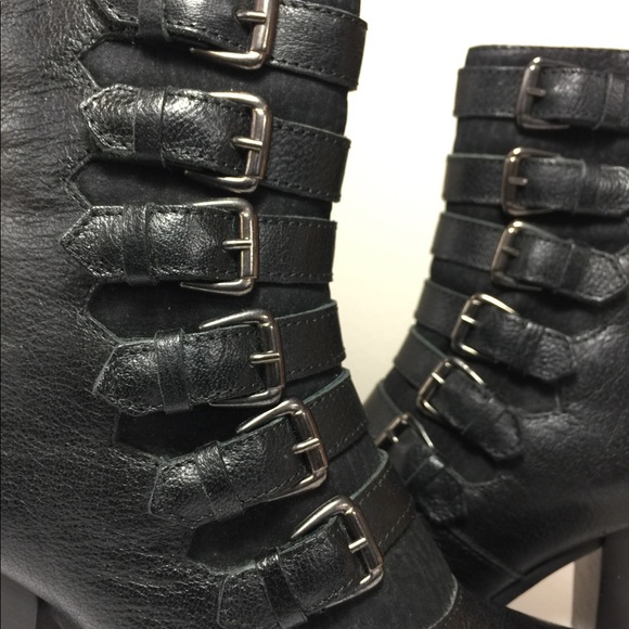 FABIANELLI Boots buckle Made in Italy Blk Sz 7/37 - Picture 6 of 8